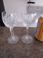 bohemia crystal sherry port glass wine chzech 2 pinwheel design
