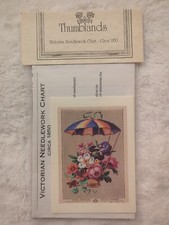 Thumblands Victorian Needlework Chart Circa 1850 Repro 1990 Parachute Of Flowers