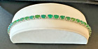 Emerald (27) Link Tennis Bracelet 7.25" Elegant Sterling Silver 13ctw. Cz Oval