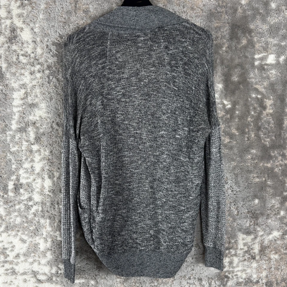 Cárdigan suéter gris jaspeado manga larga Sparkle & Fade talla XS frente abierto Foto 3 de 4