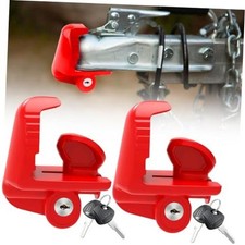 Trailer Hitch Lock 2-Pack for 1-7/8", 2", 2-5/16" Lock-2 Pack-Keyed Alike Red