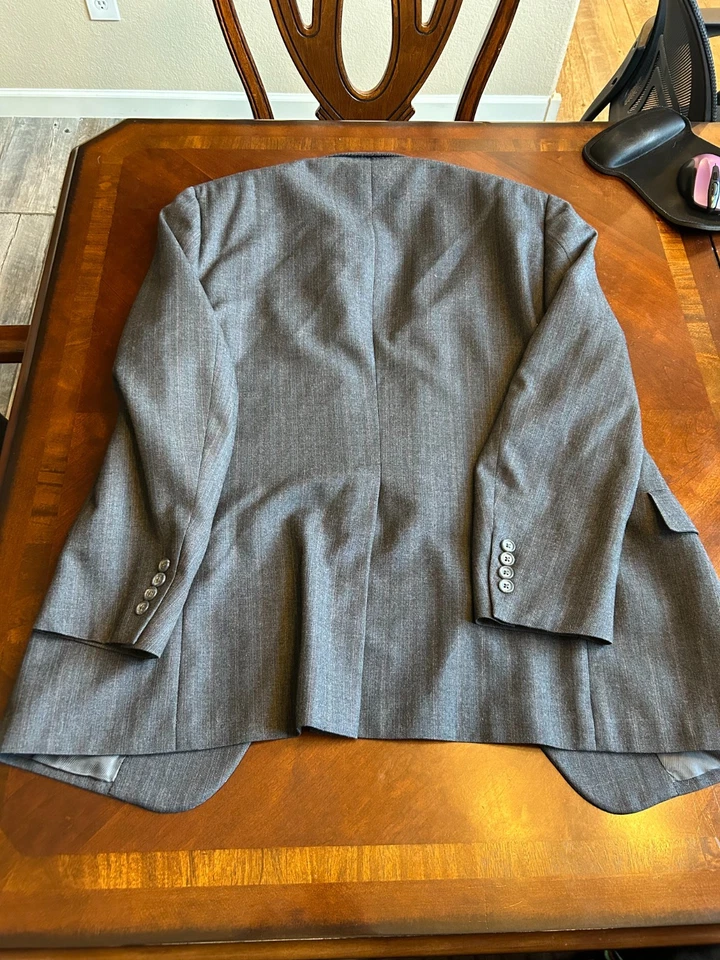 Traje y pantalón Hart Schaffner & Marx gris 2 botones 44R 38x30 pura lana virgen Foto 4 de 4