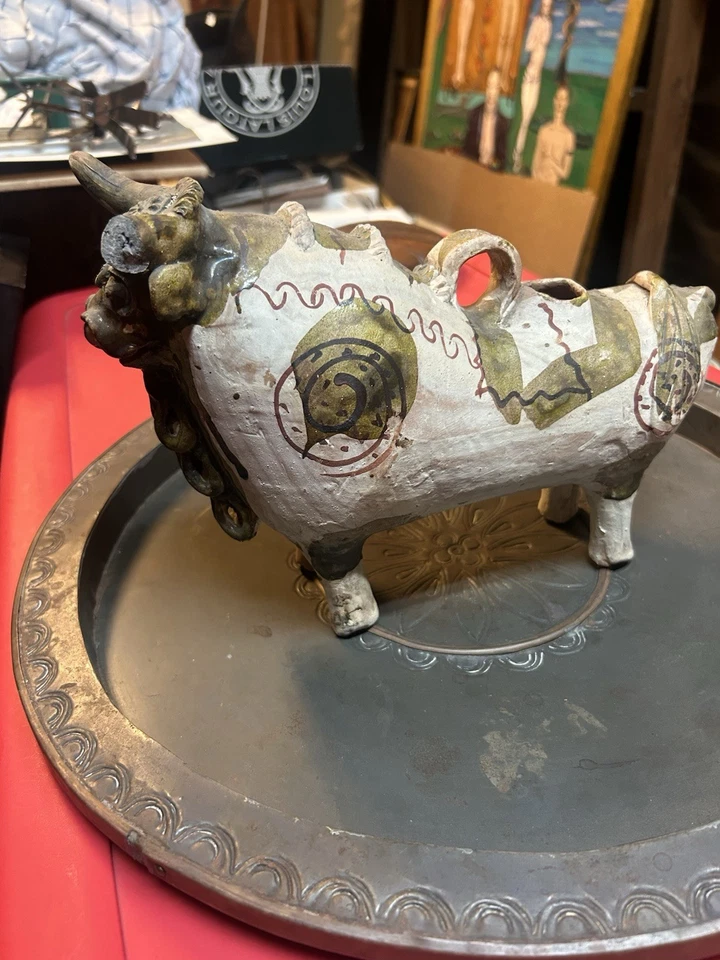 Torito De Pucara Старинный Раскрашенный Терракота Перу Как Есть Милый Бык - Изображение 3 из 4