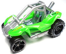 2010 HOT WHEELS DIRT TRACK RACE POWER SANDER GREEN DIECAST 2 1/8" DUNE BUGGY CAR