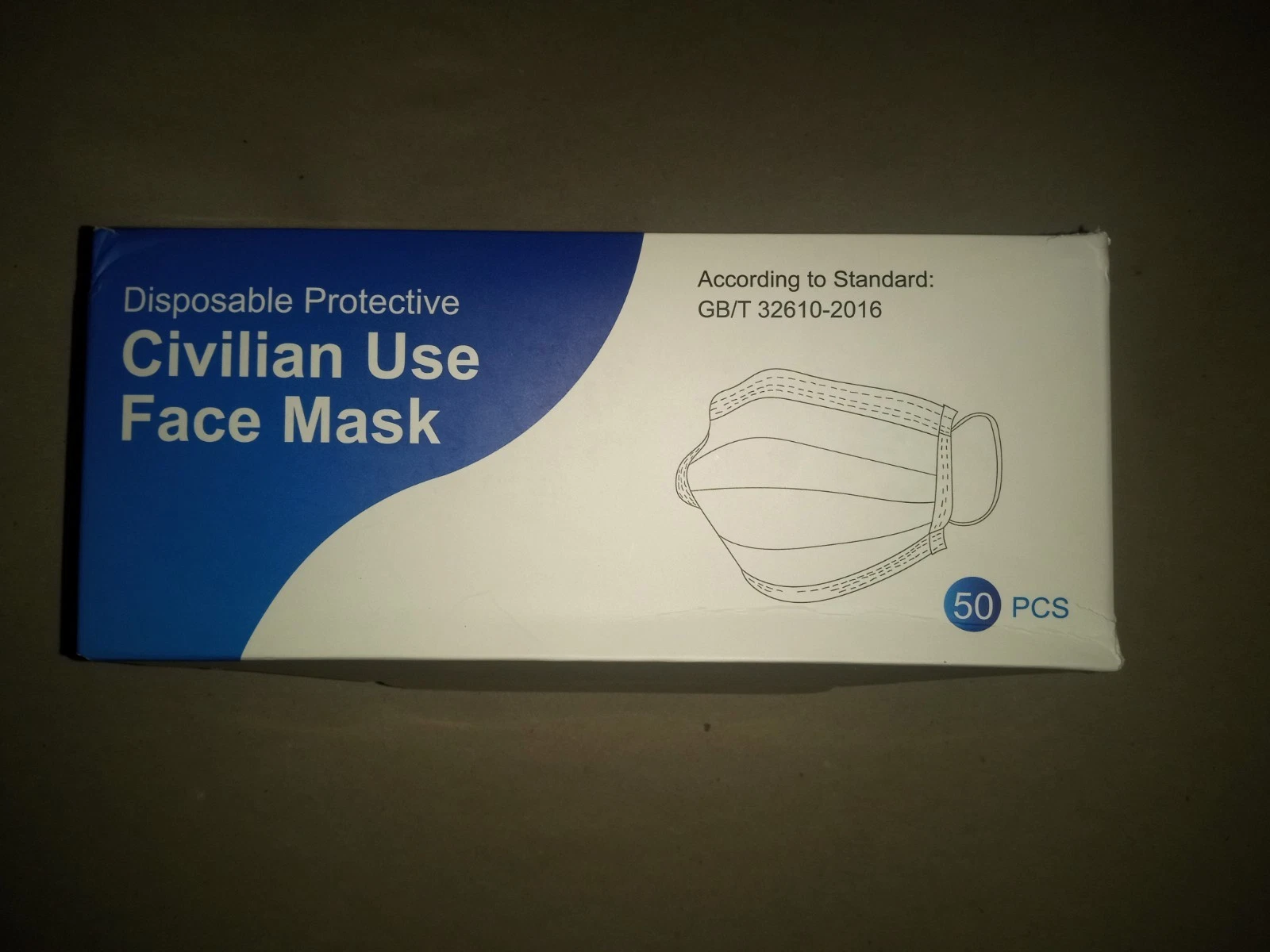5000 disposable civilian use face mask 100 boxes 50 per box