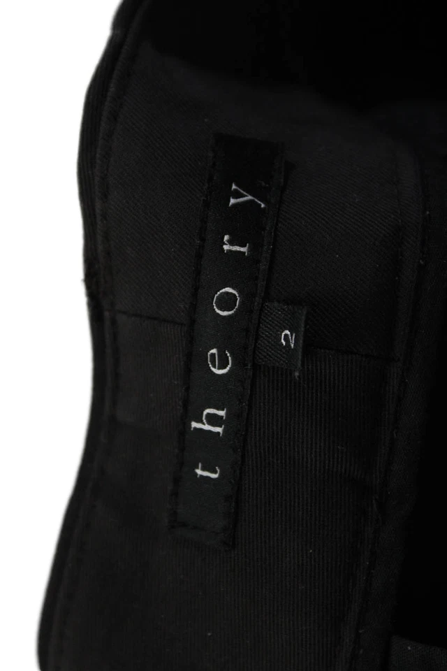 Pantalón de vestir Theory para mujer de pierna ancha arrugada gris carbón lana talla 2 Foto 4 de 4