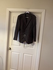 Jos. A. Bank Reserve 100 Cashmere Brown Checkered Blazer Sz 42L. NWT