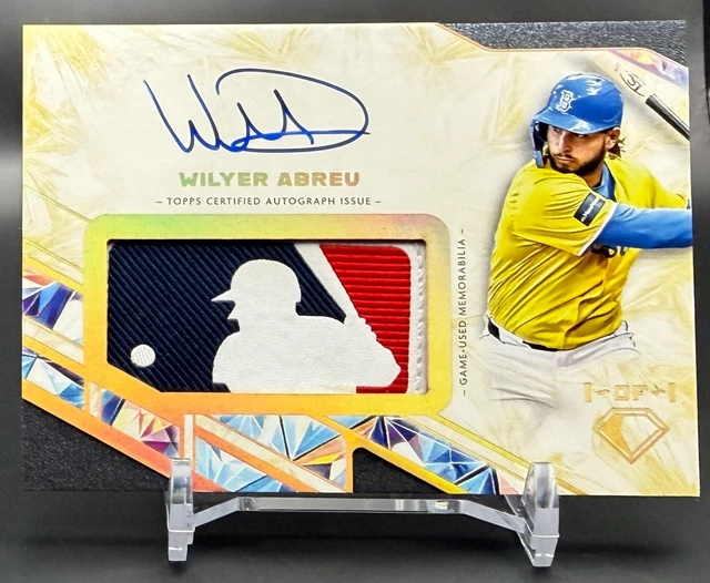 2025 Topps Diamond Icons Wilyer Abreu Logoman Batter Logo Patch Auto 1/1 Red Sox