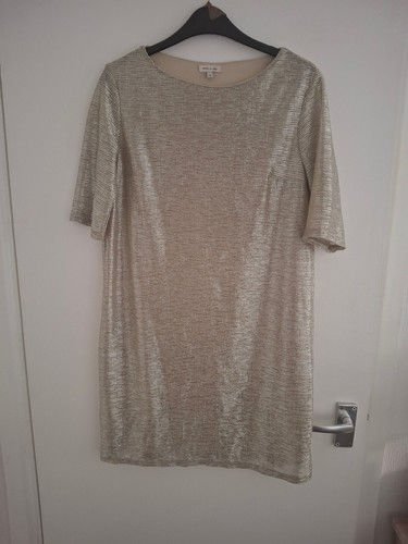 River Island Gold Metallic Shift Dress UK 8 EUR 34 - 0072