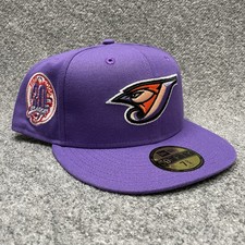 Toronto Blue Jays Hat 7 5/8 Purple New Era 59Fifty Fitted Baseball Cap MLB Patch