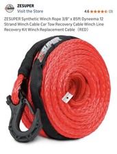  Zesuper Synthetic Winch Rope 38 X 82 New