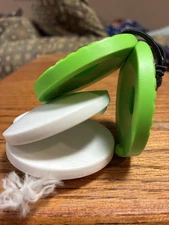 Green and White Castanets
