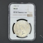 1922 Peace Silver Dollar $1 NGC MS63 – Brilliant Uncirculated – Certified