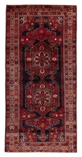 Vintage Geometric Area Rug 5'1" x 9'8" Traditional Hand-Knotted Wool Carpet