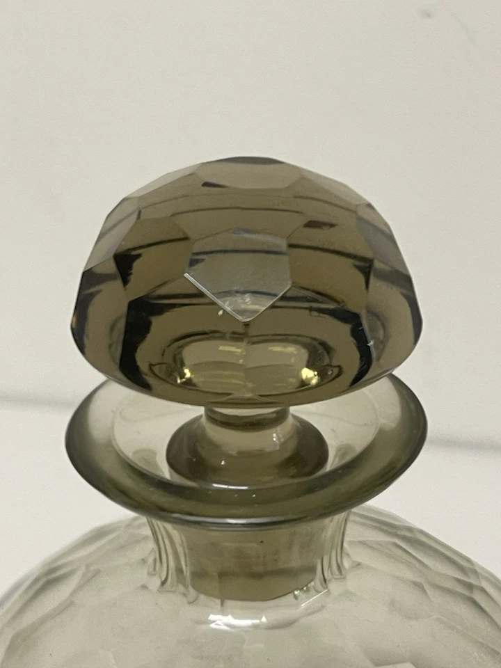 MID CENTURY - Rauchglas Likörkaraffe Kugelform mit Facettenschliff  - 1960 er - Bild 2 von 4
