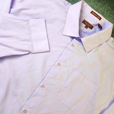 Henri Picard by Don Jonathan Mens Dress Shirt 22.5 37 38 Lavender Button Up Big