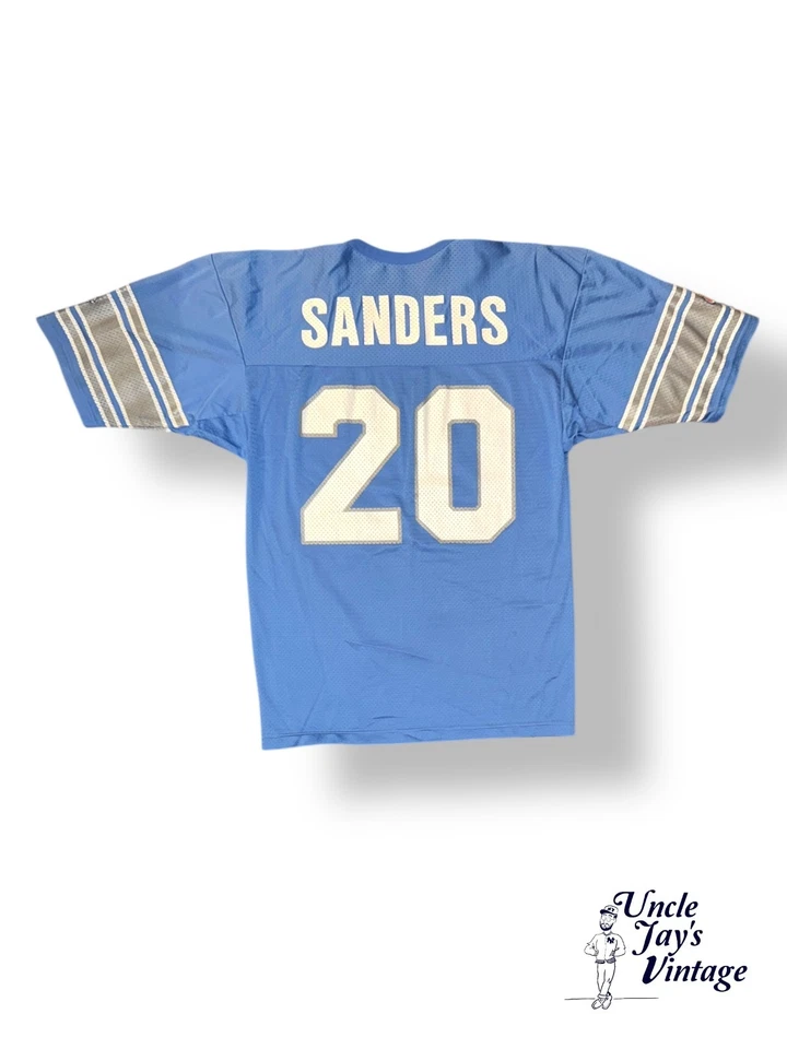 老式 90 年代 Barry Sanders 底特律狮子会冠军足球球衣 XL — 第 2/4 张图片