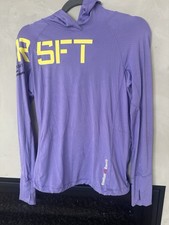 Reebok CrossFit Women's M Purple/Yellow Lightweight Pullover Hoodie Raglan LS