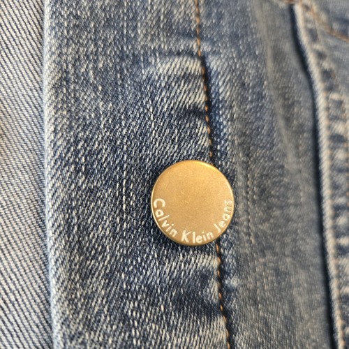 Calvin Klein Jeans Girls' Denim Jacket Size XL 16 Distressed Medium Blue Pockets - Picture 6 of 15
