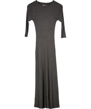 MANGO Grey Ribbed Long Knit Dress UK S