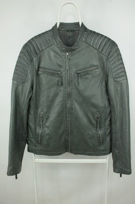 Gipsy Men's Chester Legv Slim Fit Leather Jacket Gray Size: M / EU 48-50