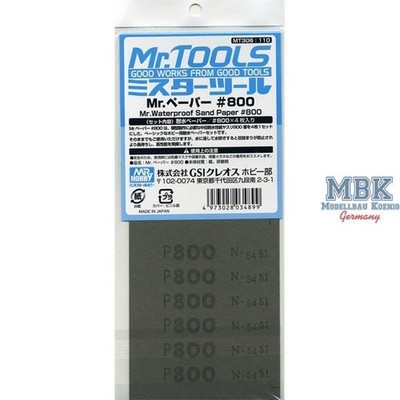 GUNZE GSMT306 Mr Waterproof Sand Paper Körnung 800 4 Bögen