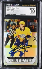 2022-23 UPPER DECK DEBUT DATES DD-1 PHILIP TOMASINO SIGNED CARD CGC JSA 10/10