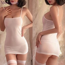Seductive Sheer Mesh Bodycon Mini Dress for Women Nightwear Sleepwear Clubwear