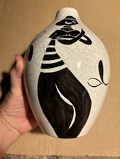 Rare Vintage 1950s German Art Pottery Vase Heidi Böhmer for Anton Herr MCM 9“