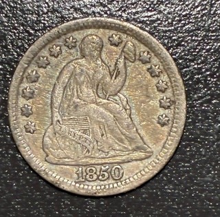 1850 Seated Liberty Half Dime VF