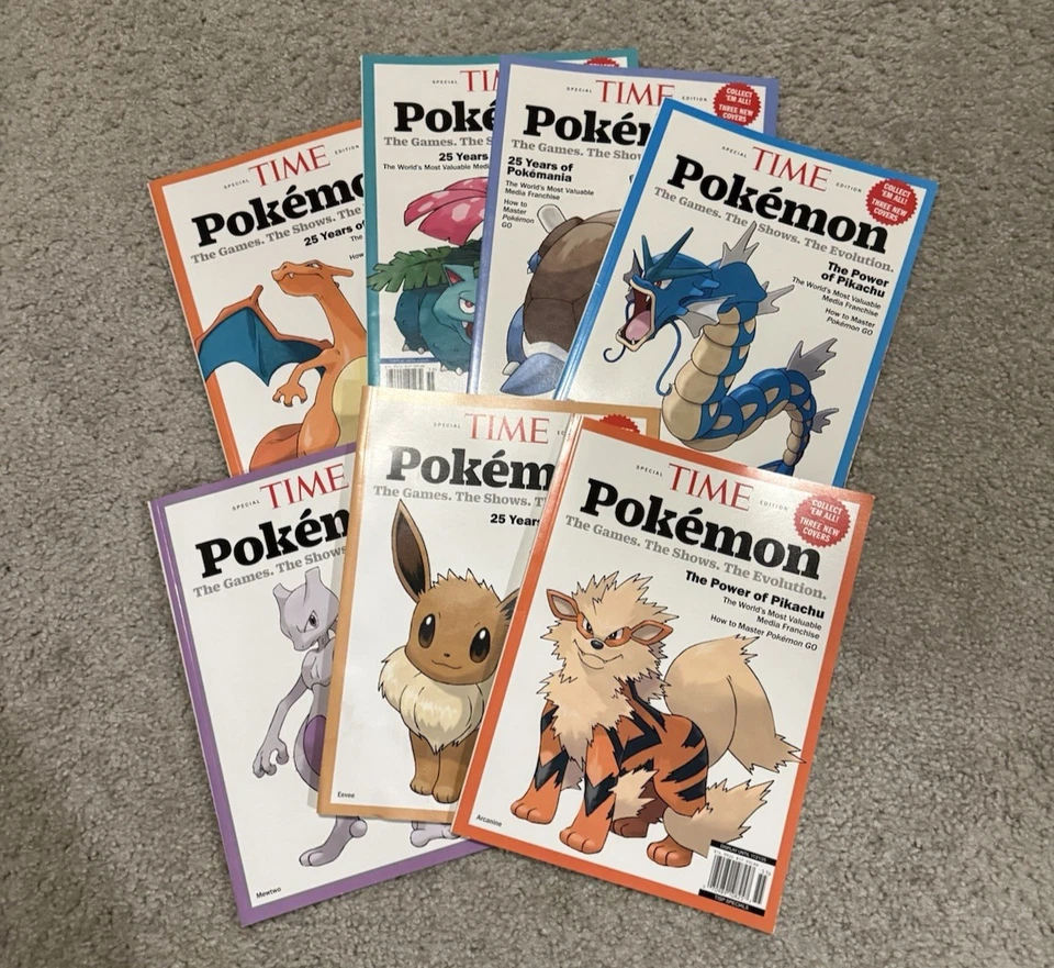 Pokémon 25th Anniversary Time Magazine Collector's Edition Lot Of 7 - Image 2 of 2