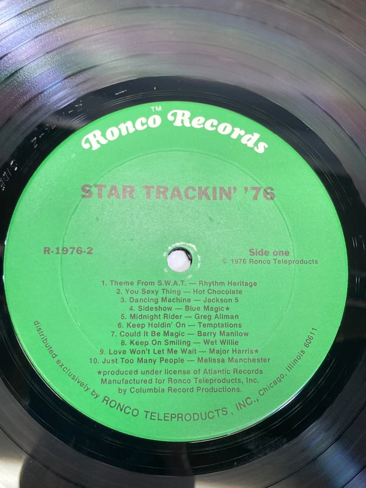 Star Trackin' '76 Vintage Vinyl Compilation LP 1976 Ronco Record R-1976-2 - Image 2 of 4