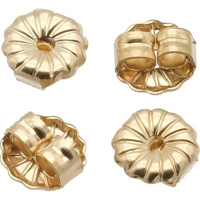 4 14K Yellow Gold Tension Earring Backs Lock Tight Nut