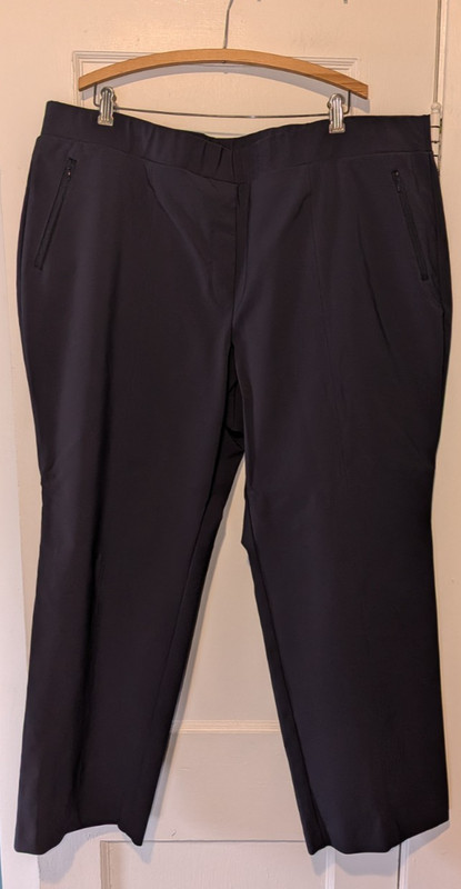 Women's Size 26 Elastic Waist Dark Gray Pants-Lane Bryant