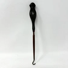 Sterling Silver Antique Victorian Boot Button Hook Floral Decoration 925 Silver