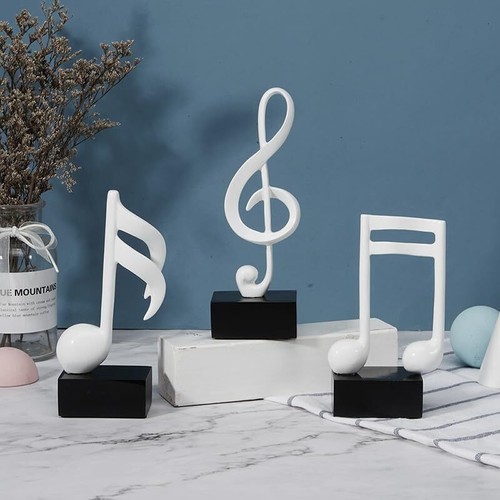 3pcs Music Note Decor Gifts Musical Figurine Modern Statue Sculpture Table Cente - Picture 5 of 12