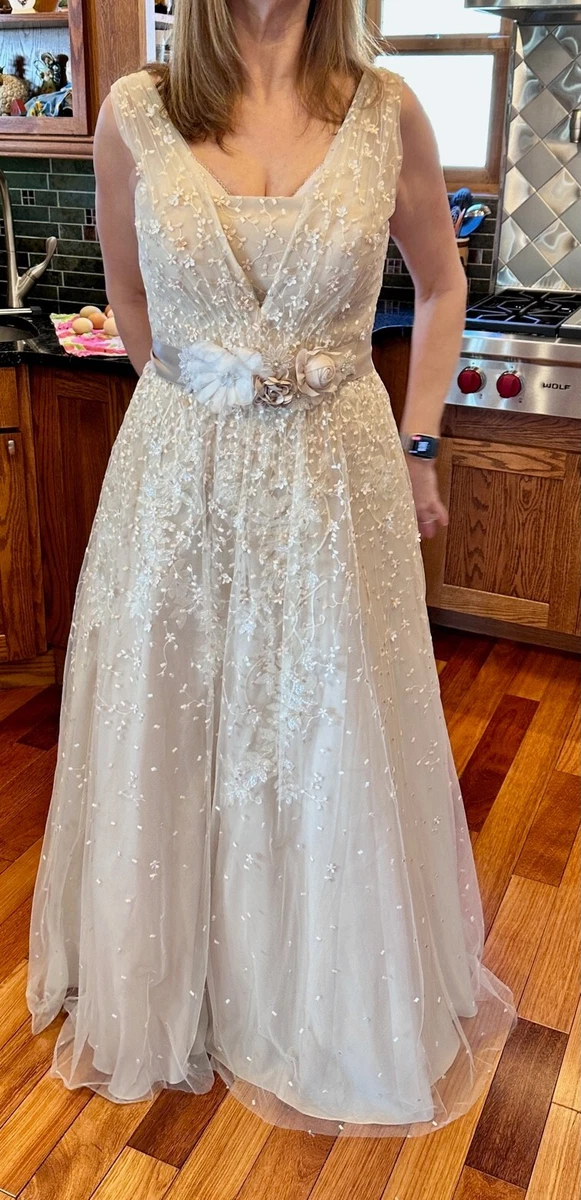 sachin and babi light blue dress Davids Bridal Champagne main image 1