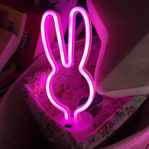 Creative LED Rabbit Head Neon Lights Lovely Neon Signs Lamp with ...