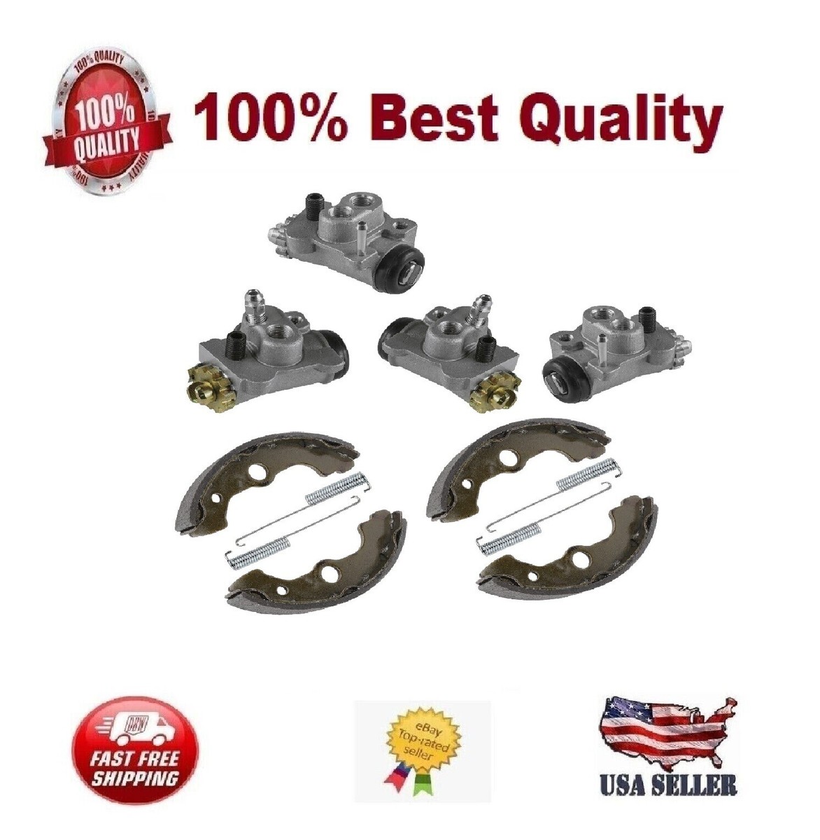 Front L/R Brake Cylinder & Shoe For Honda Fourtrax 300