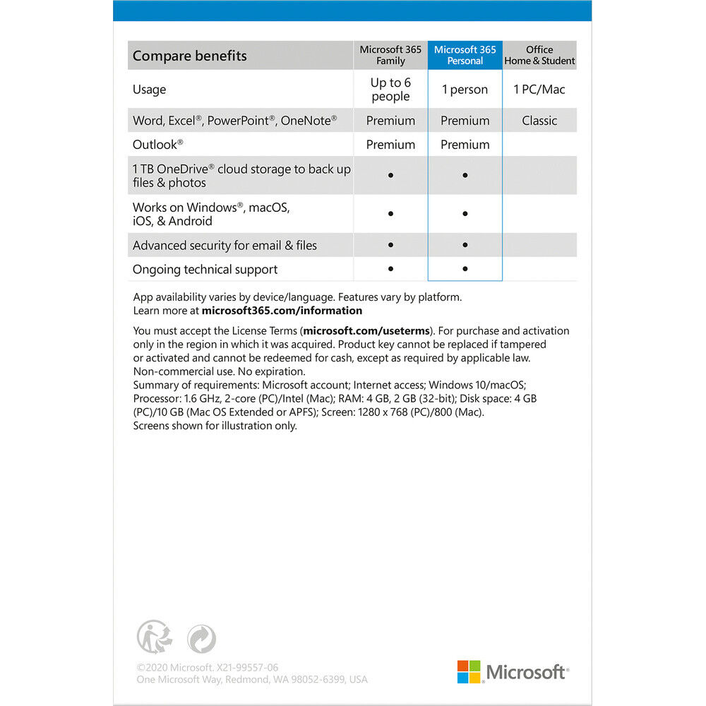 Microsoft 365 Personal, Windows, Mac e Mobile