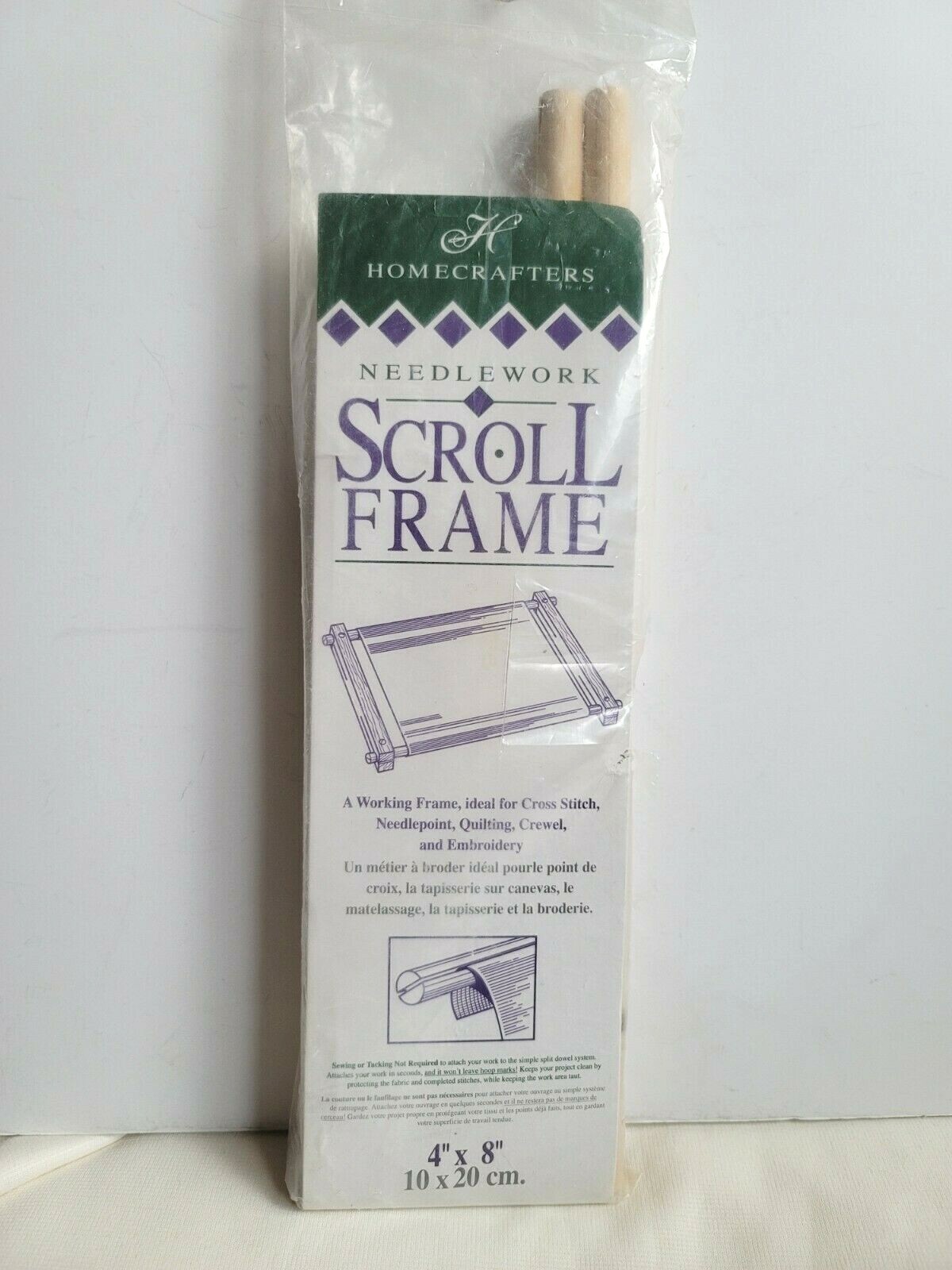 Homecrafters Needlework Scroll Frame 4"x8" Cross Stitch Needlepoint