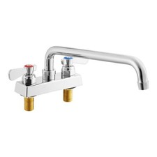 Commercial Kitchens Deck-Mounted Faucet with 4" Center and 12" Swing Spout