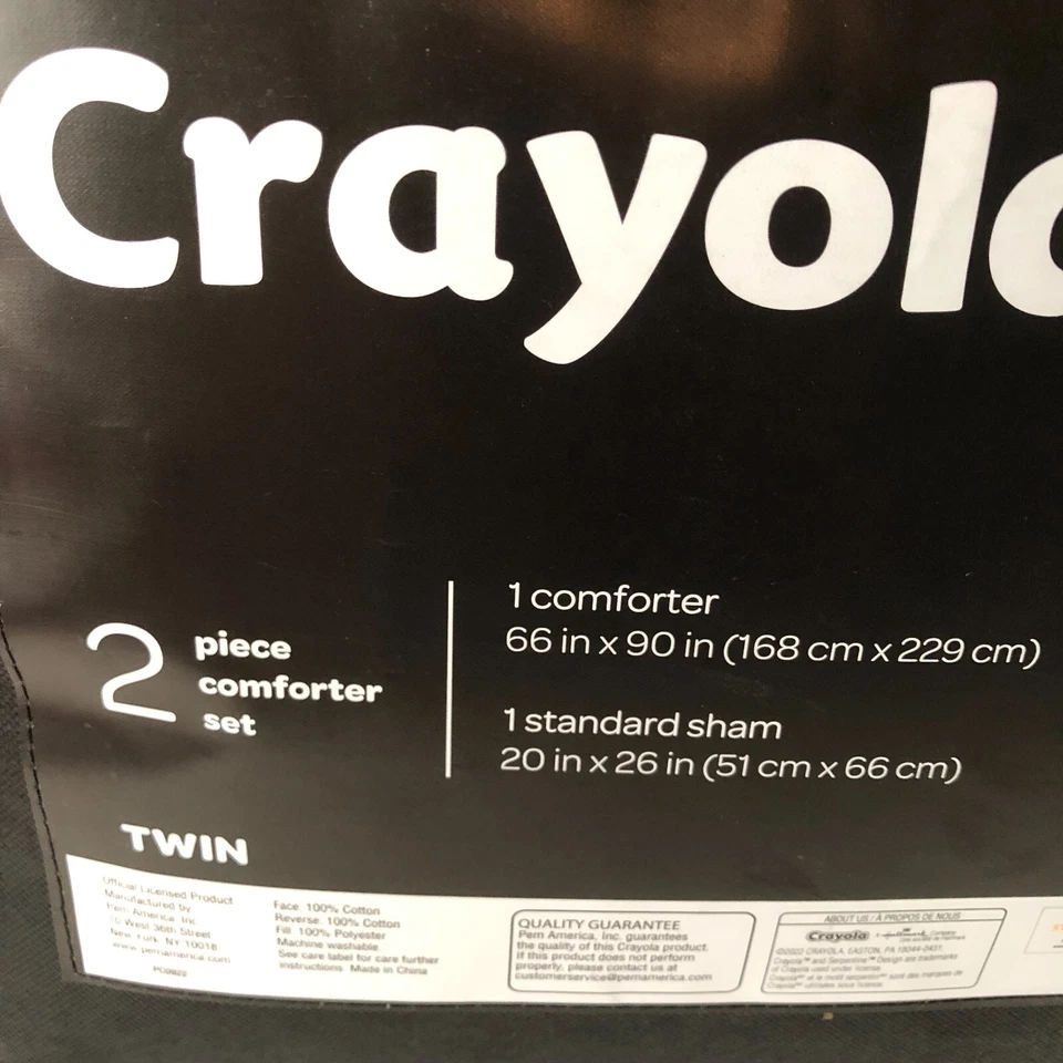 Juego de edredón y farsa Crayola doble reversible a rayas serpentinas habitación infantil Foto 4 de 4