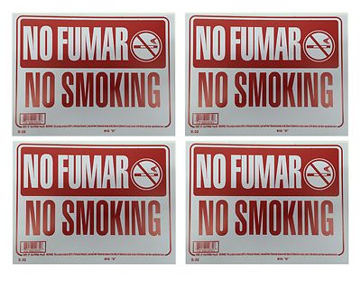 4 Sign - NO FUMAR NO SMOKIKG - Plastic Size: 9'' x 12''  4pcs 