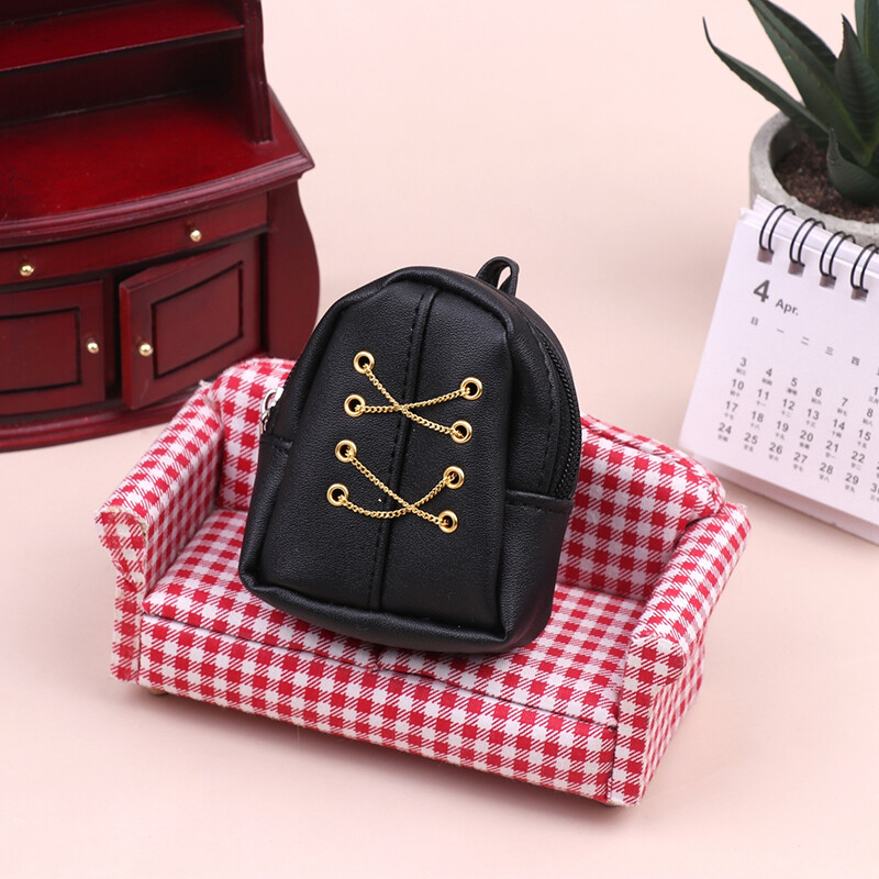 16 Dollhouse Miniature Backpack Chain Bag For 30cm Doll Decor Play