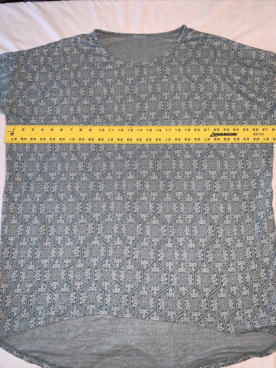 LuLaRoe Womens Plus Size 2XL Green Floral Mosaic Irma Relaxed Fit