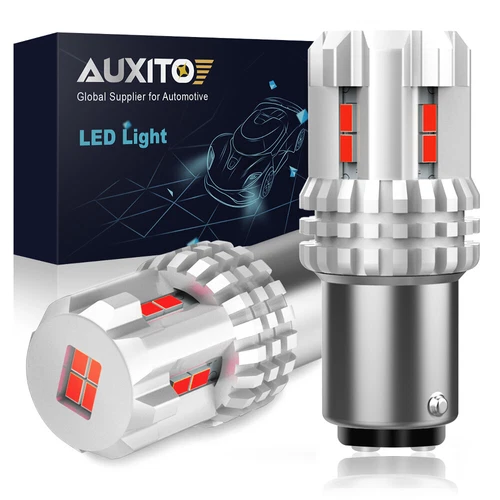 2X AUXITO 1157 2357 BAY15D Stop 7528 LED Tail Brake Light Super Bright Red Lamp