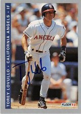 Torey Lovullo autographed baseball card (California Angels) 1993 Fleer #F184