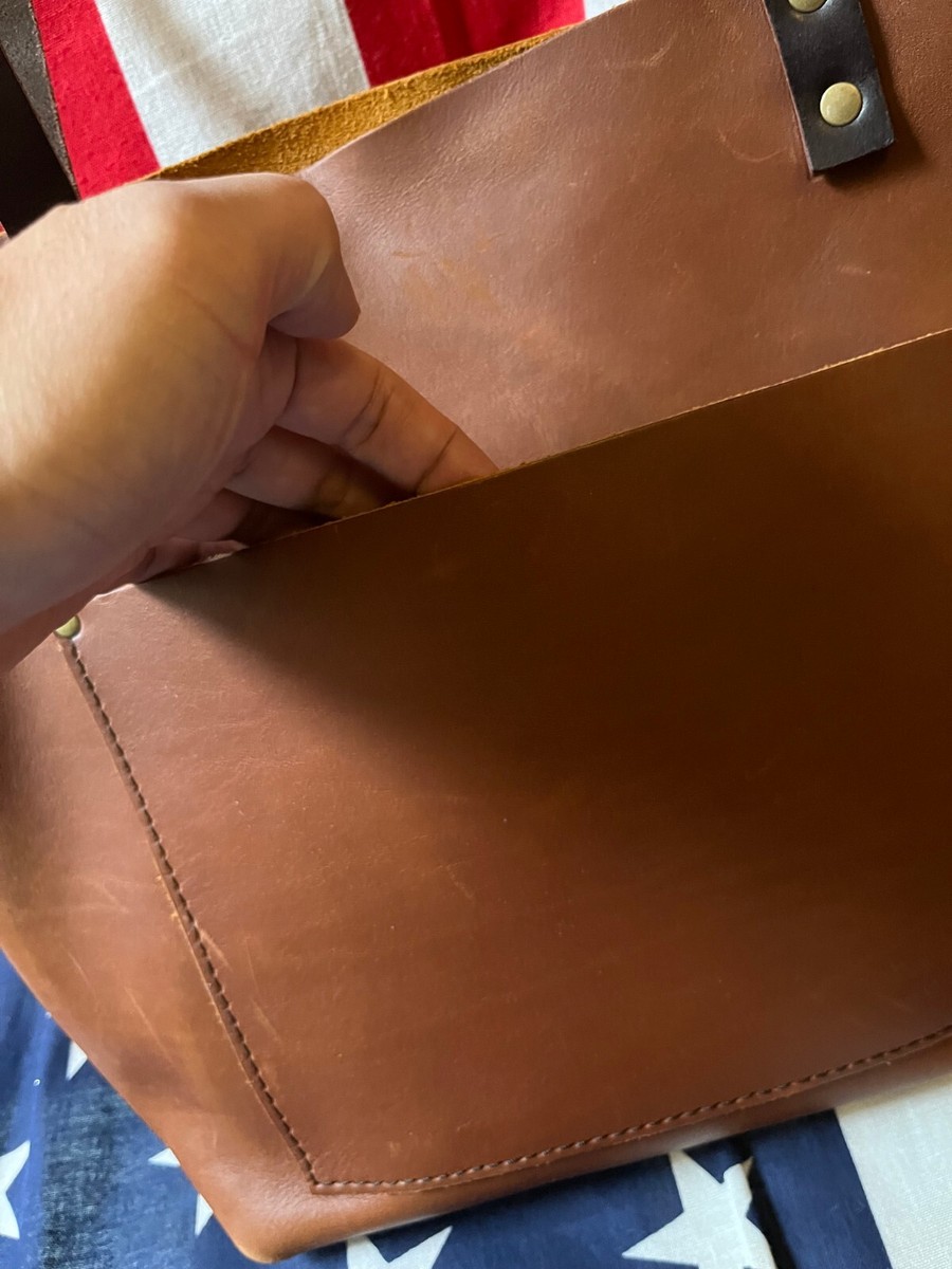 Portland Leather Goods Brown Tote Shoulder Bag Hand Made  Portland Leather Goods Brown Tote Shoulder‎ Bag Hand Made Large Unisex Nutmeg main image 1