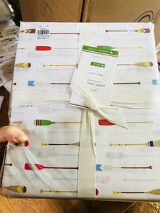 Pottery Barn Paddle Sheet Set King Nautical Coastal Decor